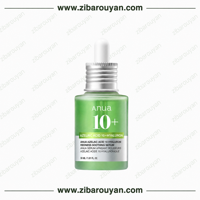 سرم تسکین دهنده قرمزی آزلائیک اسید 10% و هیالورون آنوا