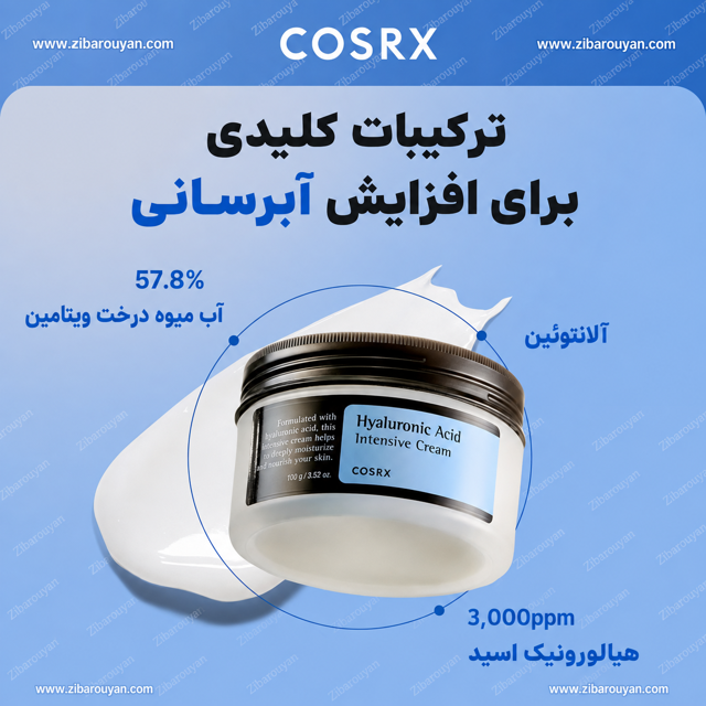 کرم آبرسان قوی هیالورونیک اسید کوزارکس